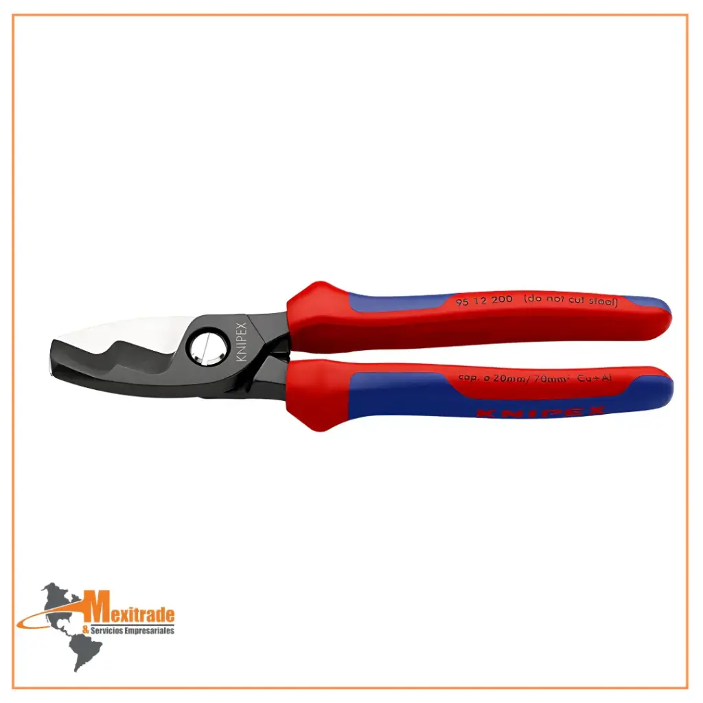 KNIPEX  Cortacables Con filo de corte doble Con fundas en dos componentes bruñido 200 mm