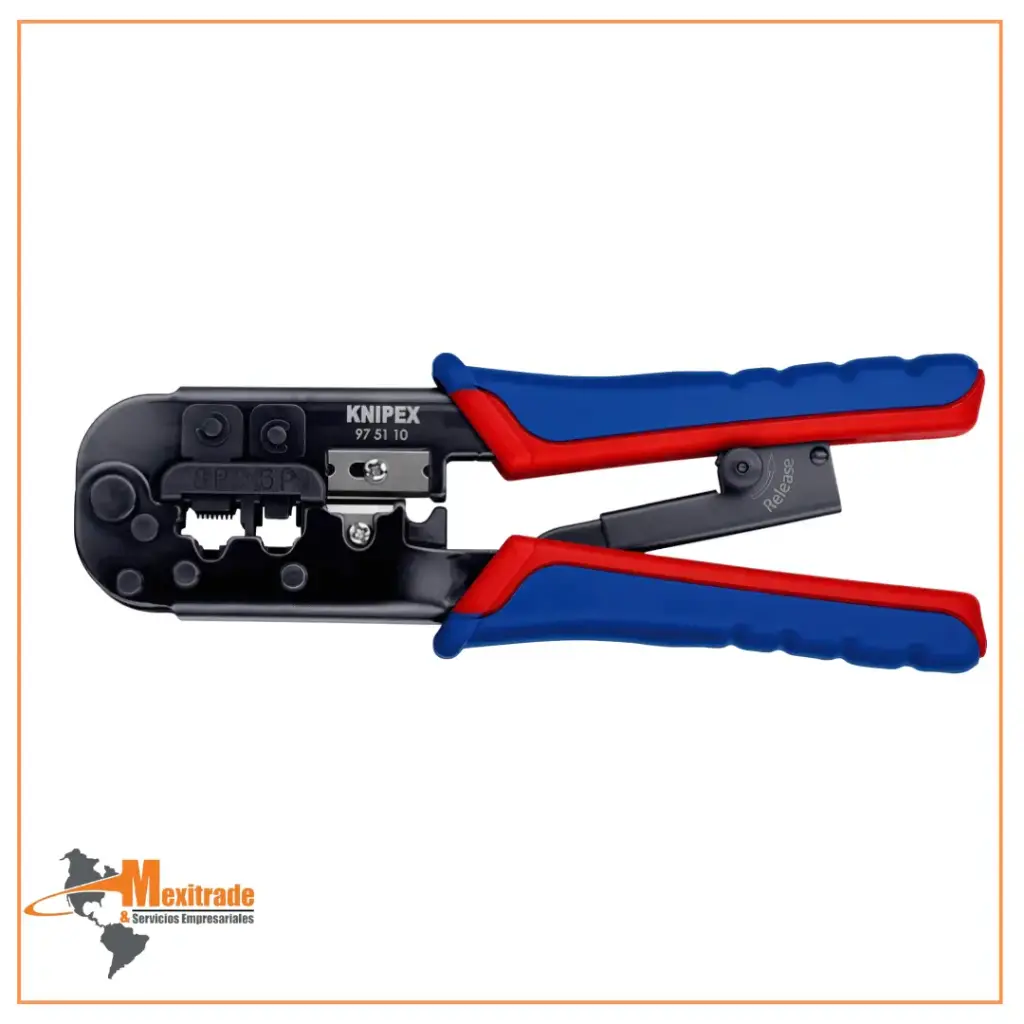 Pinza para ponchar terminales Western Con fundas en dos componentes bruñido 190 mm KNIPEX