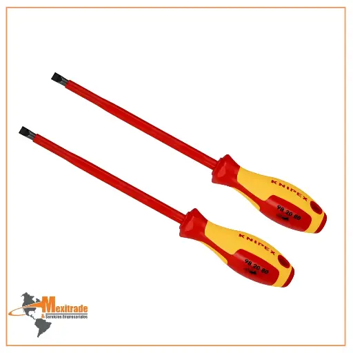 [98 20 80] KNIPEX 98 20 80 Desarmador para tornillos con cabeza ranurada mango aislante 295 mm