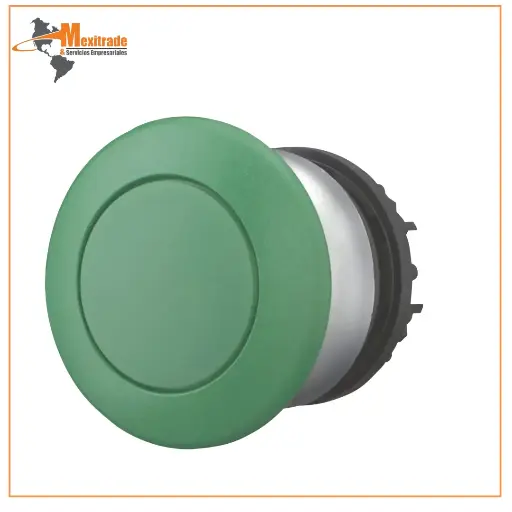 [216716] Botón pulsador tipo hongo, color verde, momentáneo, M22-DP-GQ 