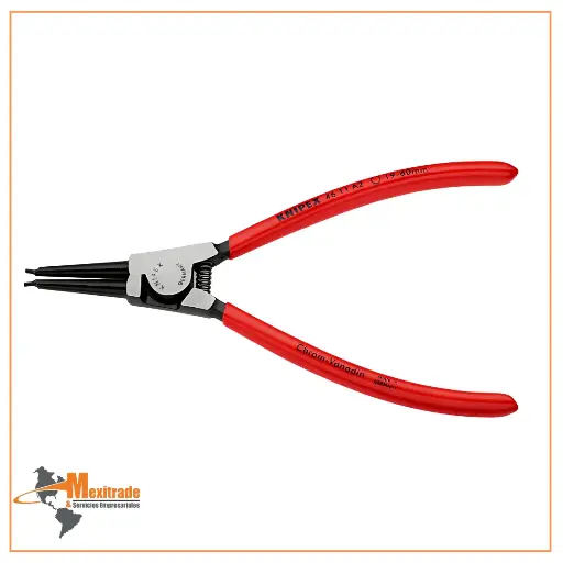[46 11 A2 SB] Pinza para anillos de retención exteriores de ejes recubierto de plástico acabado pavonado 180 mm KNIPEX