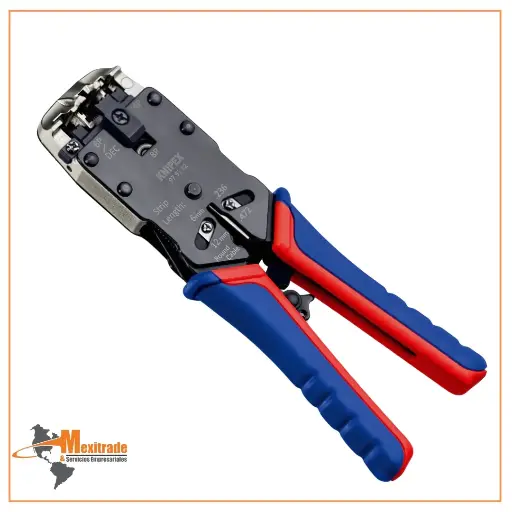 [97 51 12 SB] KNIPEX 97 51 12 SB Pinza para ponchar terminales Western Con fundas en dos componentes bruñido 200 mm