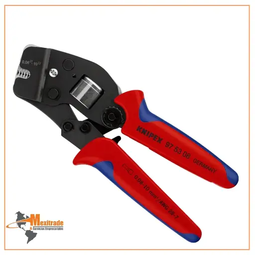 [97 53 08 SB] Pinza autoajustable para ponchar punteras de acceso frontal Con fundas en dos componentes bruñido 190 m KNIPEX