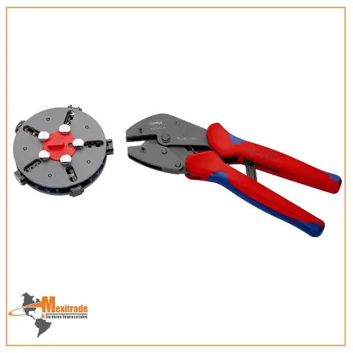 [97 33 02] KNIPEX 97 33 02 Pinza crimpadora con porta-mordazas MultiCrimp 250 mm