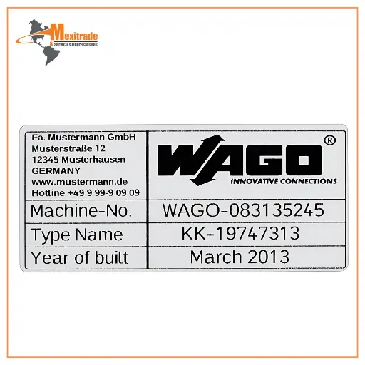 [210-804] Placas de identificación,99 x 44 mm, colores plateados WAGO