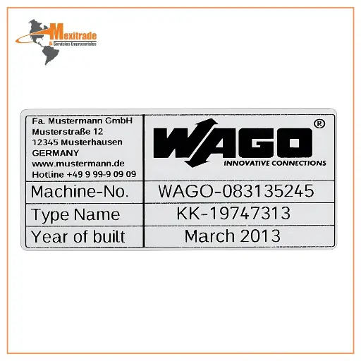[210-802] Placas de identificación, 70 x 33 mm, colores plateados WAGO