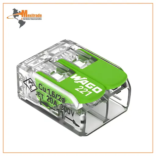 [221-422] Borna de conexión con palancas para cualquier tipo de conductor máx. 4mm² WAGO