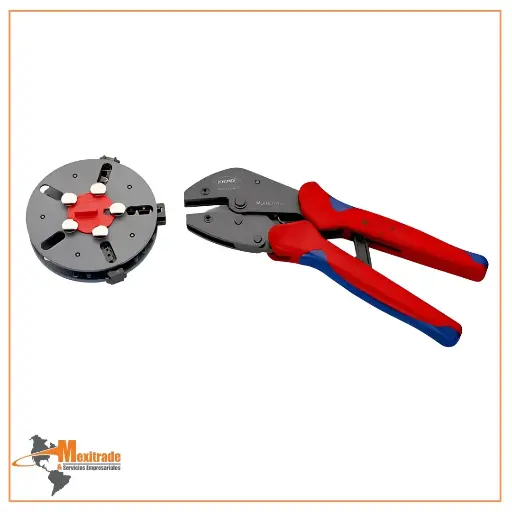 [97 33 01] 97 33 01 KNIPEX MultiCrimp® Alicate crimp con porta-mordazas